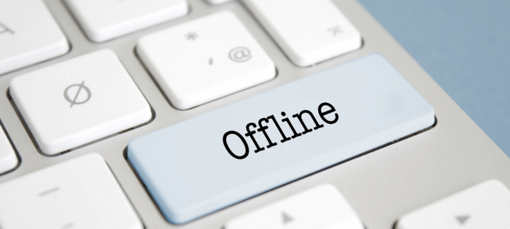 Klávesa na klávesnici na které je nápis "offline"