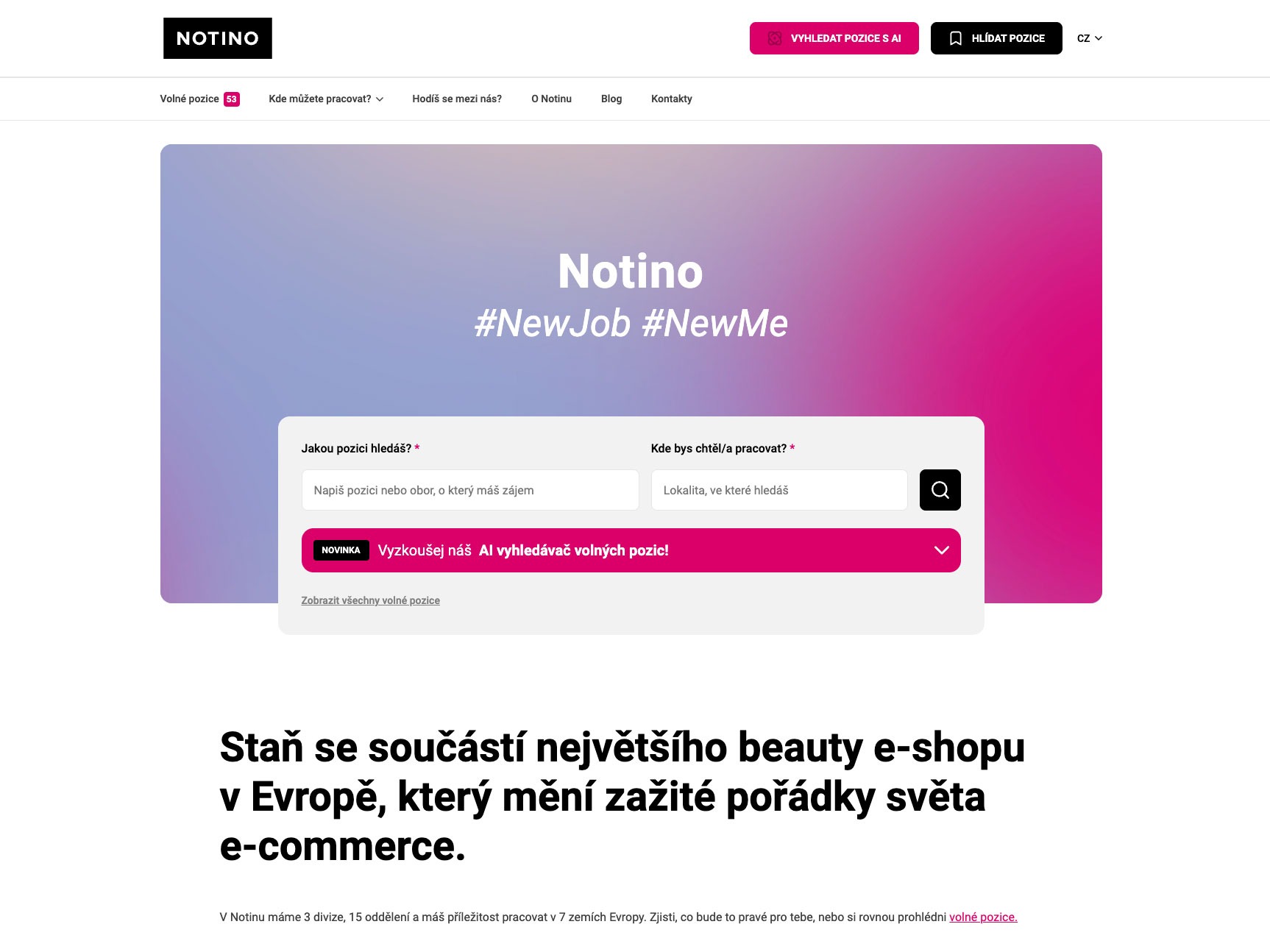 Notino – a&nbsp;career website with AI features